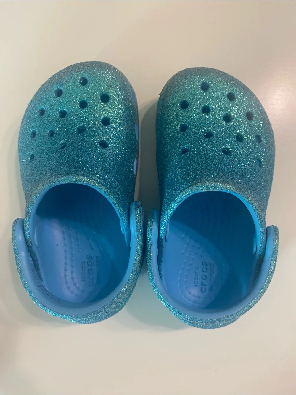 CROCS Kids' Glitter Clogs in Teal